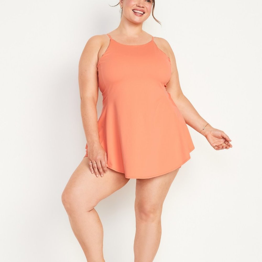 NWOT Sleeveless PowerSoft 2-in-1 Performance Mini Skort Dress Peach M